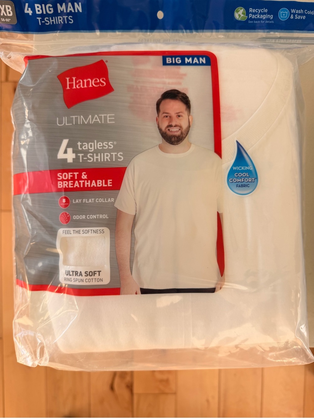Hanes White Tagless Crew T-Shirts Pack - Soft & Breathable